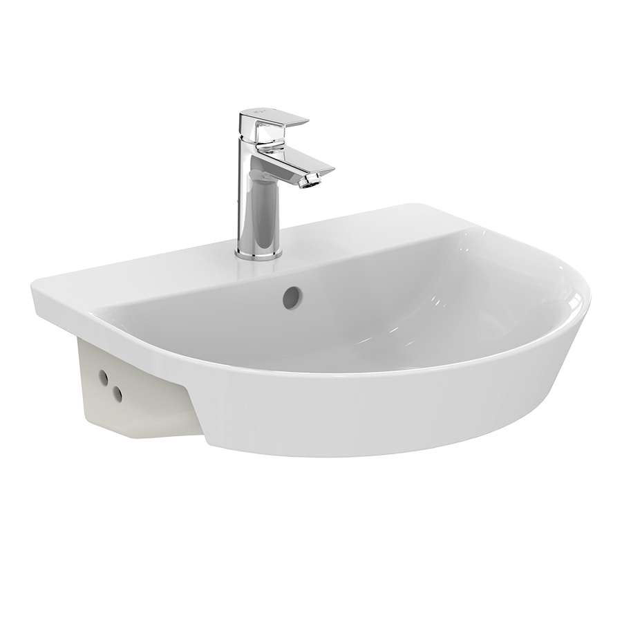 Connect Air Arc 50cm Semi-Countertop Washbasin | Semi-Recessed Basins ...
